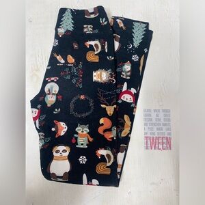 Lularoe Tween Christmas Woodland Creatures print. USED.